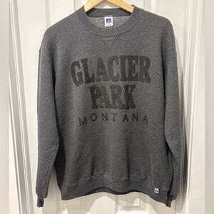 Vintage Russell Athletic Glacier Park Montana Crewneck Sweatshirt Mens Large
